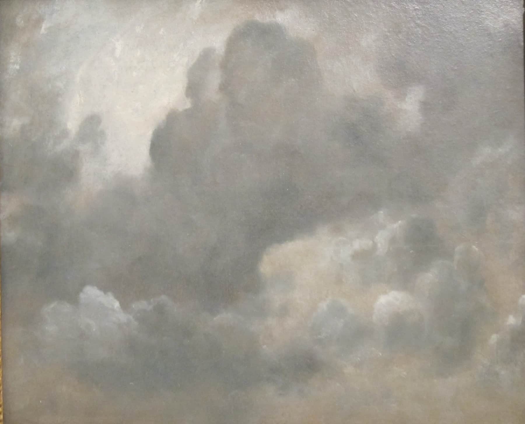 Cloud study by John Constable, 1822: heavy grey cumulus with a bright opening