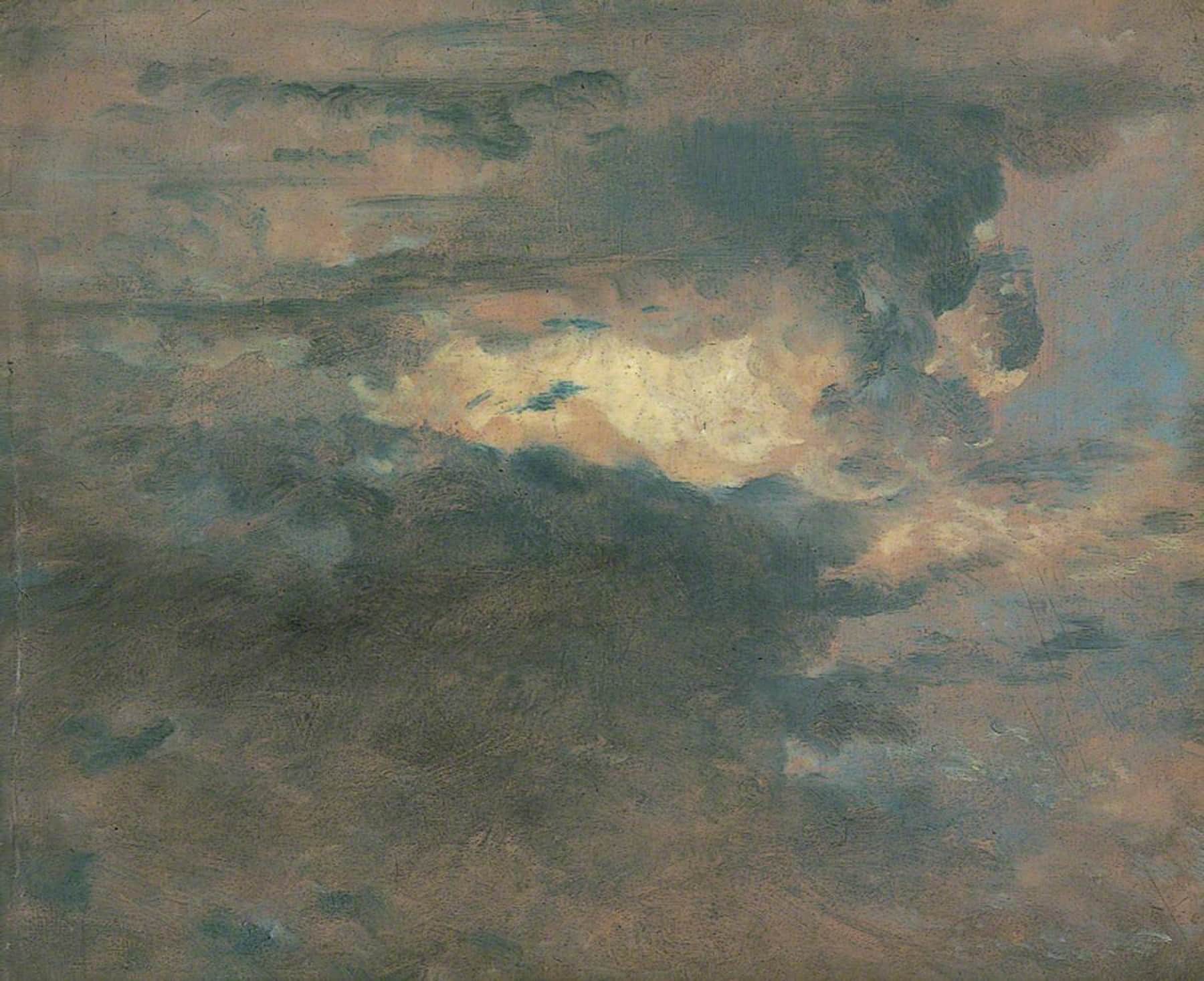 Study of clouds, evening, 31 August 1822, by John Constable: dark clouds lit from below